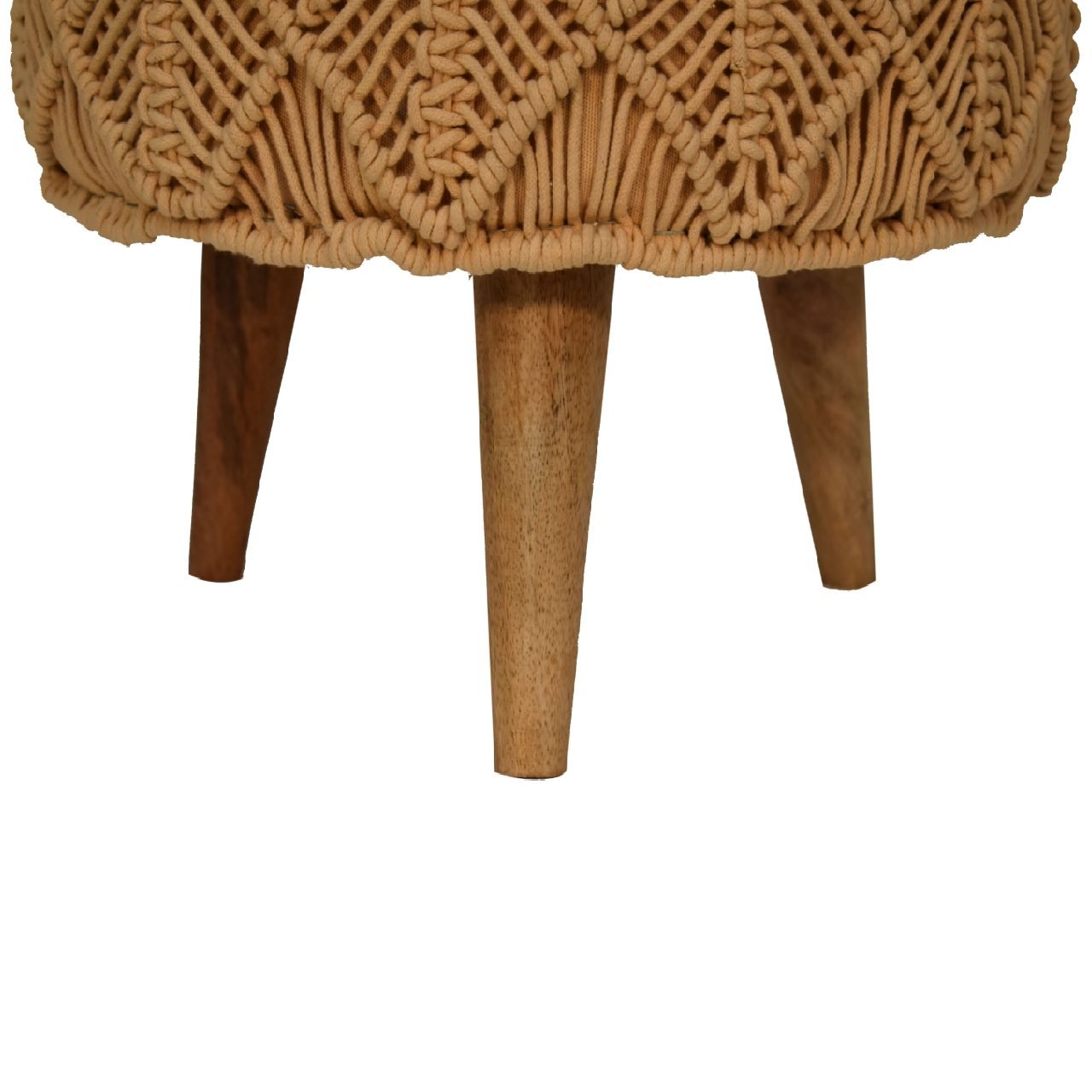 Pufa z drewna i bawełny – 40 cm — model IN1992 - Image 7