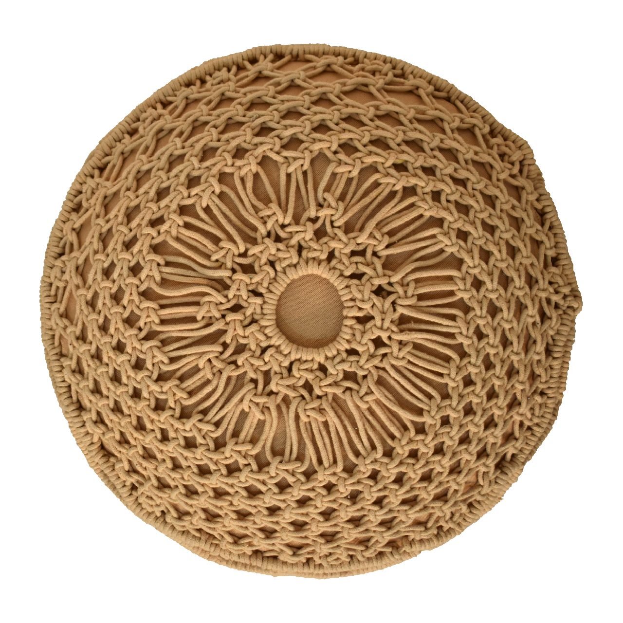 Pufa z drewna i bawełny – 40 cm — model IN1992 - Image 8