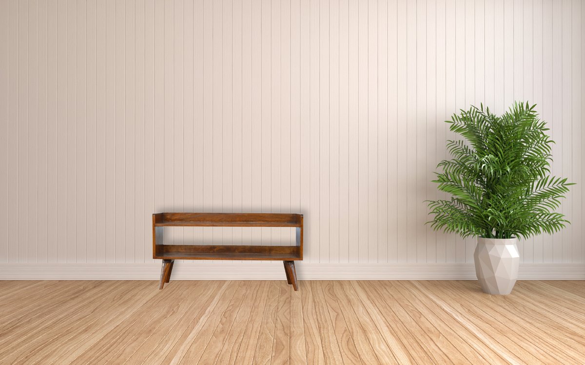Ławka z litego drewna mango – kasztanowa, 90 cm — model IN2047 - Image 6