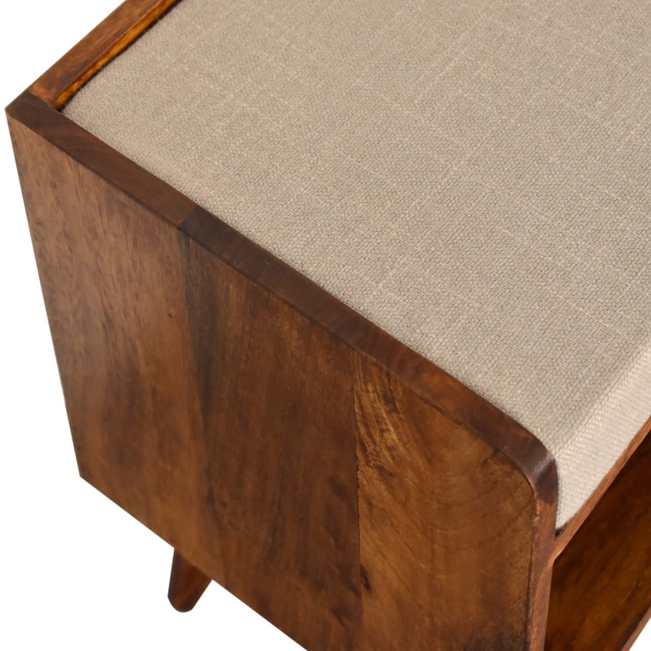 Ławka z litego drewna mango – kasztanowa, 90 cm — model IN2108 - Image 4