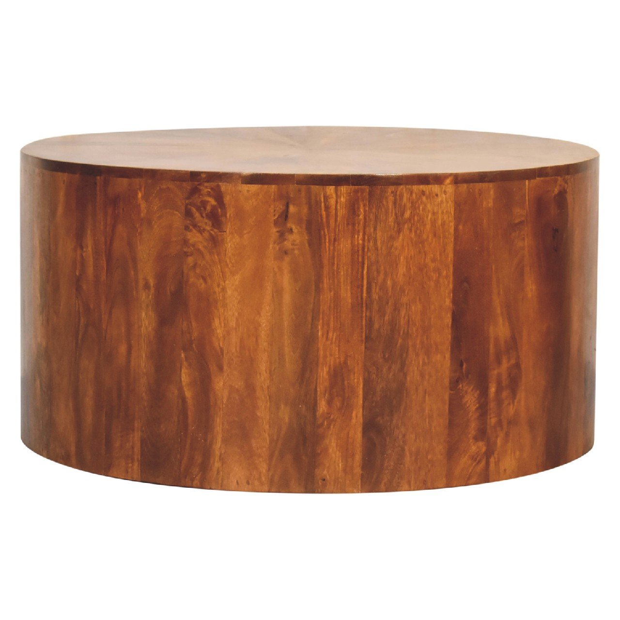 Stolik kawowy z naturalnych materiałów – kasztanowy, 90 cm