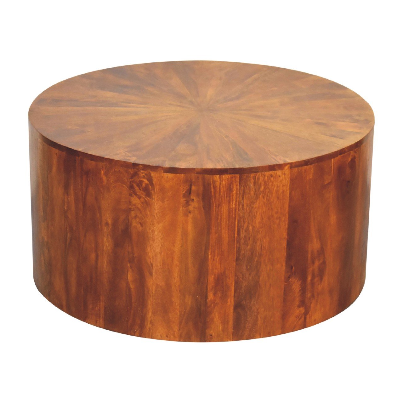 Stolik kawowy z naturalnych materiałów – kasztanowy, 90 cm - Image 2