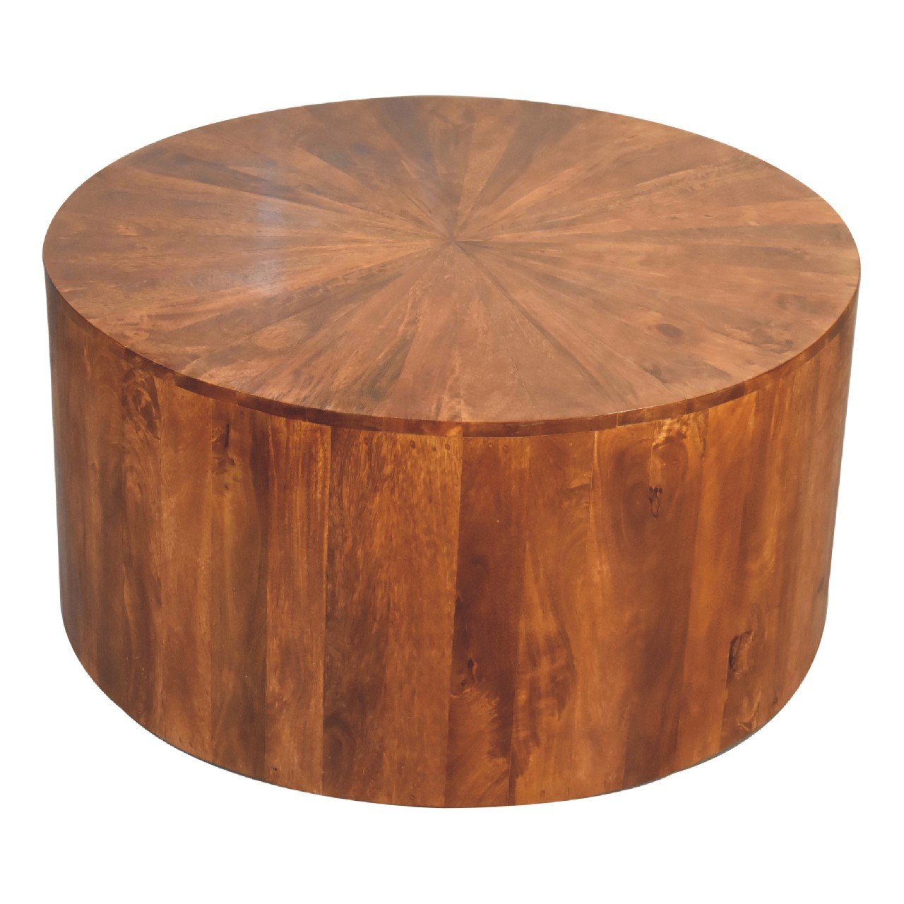 Stolik kawowy z naturalnych materiałów – kasztanowy, 90 cm - Image 3