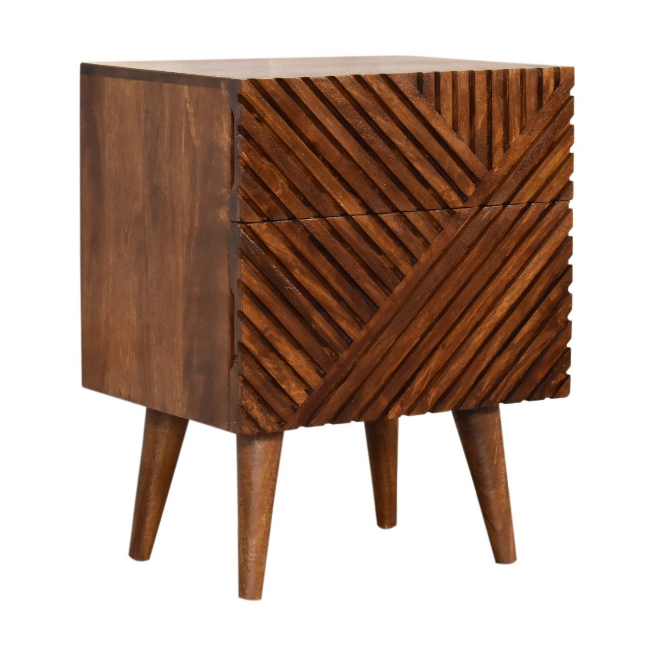 Szafka nocna Artisan IN2116 – lite drewno mango, wykończenie kasztanowe - Image 3