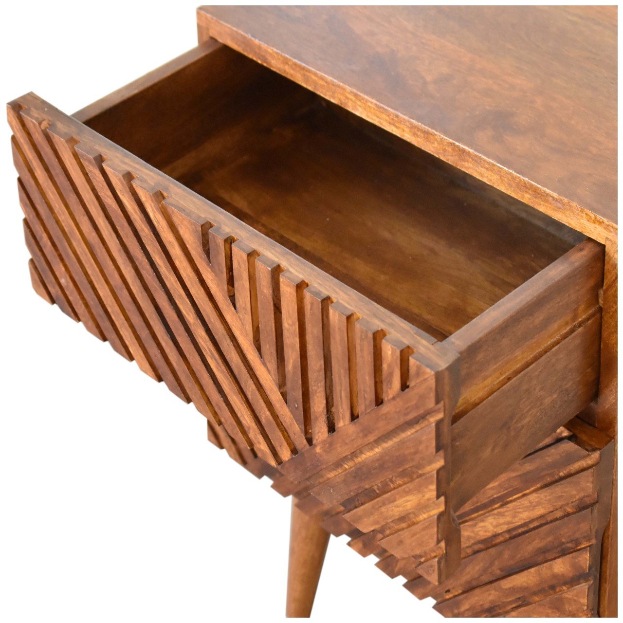 Szafka nocna Artisan IN2116 – lite drewno mango, wykończenie kasztanowe - Image 6