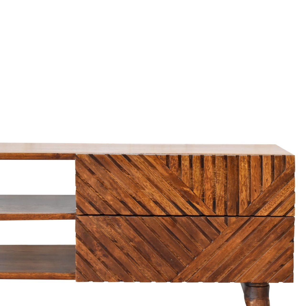Szafka RTV Artisan IN2117 – lite drewno mango, wykończenie kasztanowe - obrazek 4