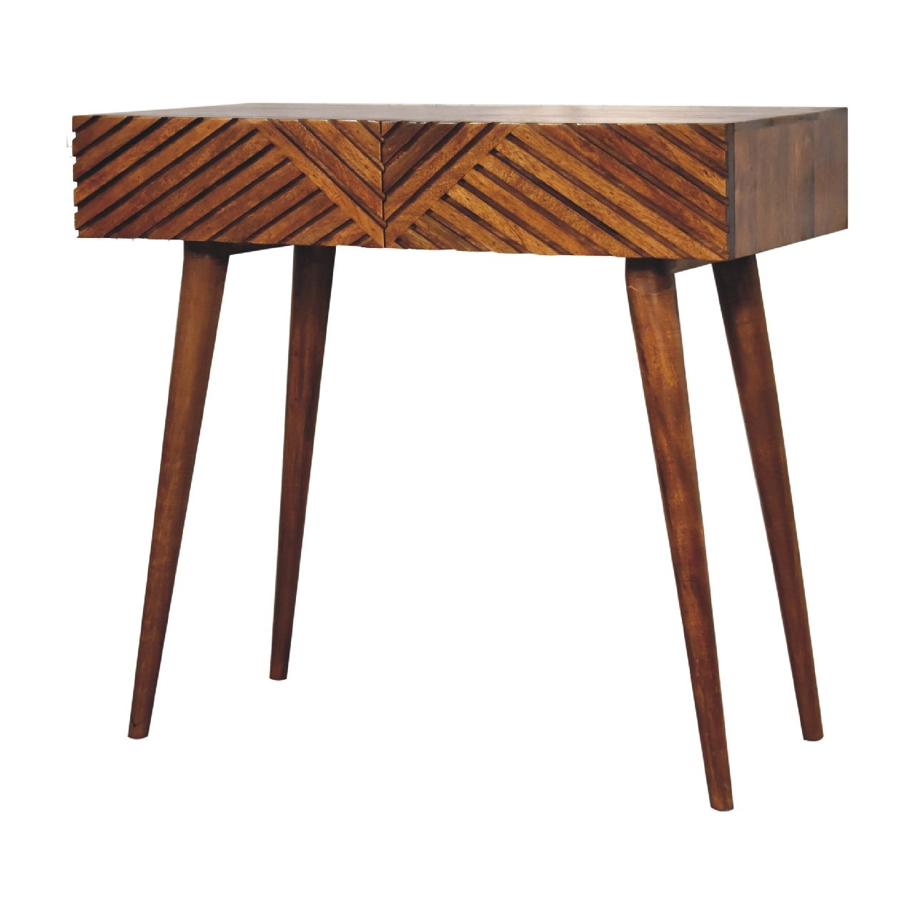 Stół z litego drewna mango – kasztanowy, 80 cm — model IN2119 - obrazek 2