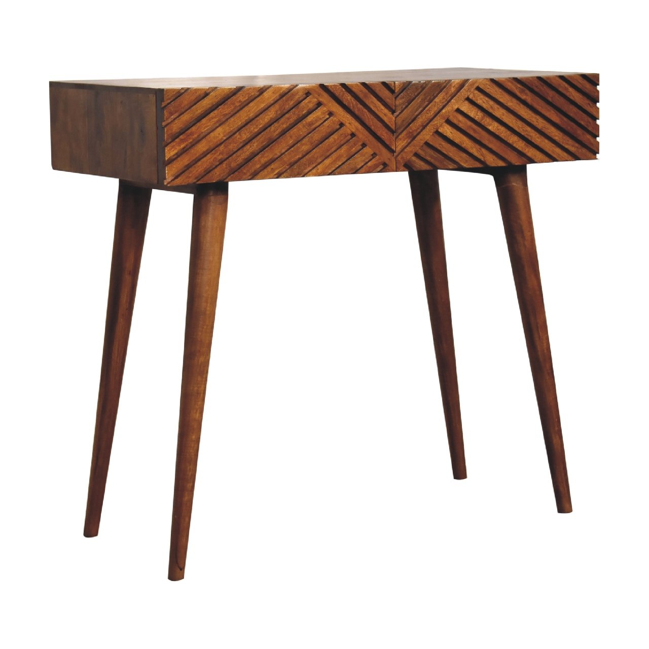 Stół z litego drewna mango – kasztanowy, 80 cm — model IN2119 - obrazek 3