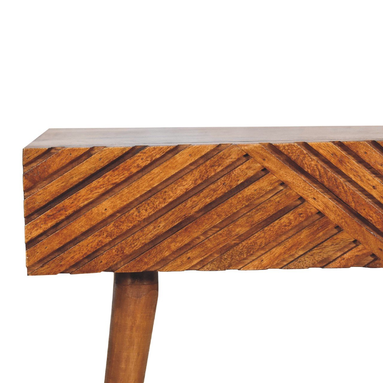 Stół z litego drewna mango – kasztanowy, 80 cm — model IN2119 - obrazek 4