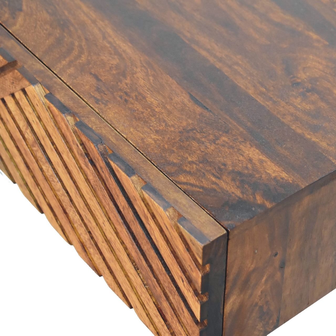 Stół z litego drewna mango – kasztanowy, 80 cm — model IN2119 - obrazek 5