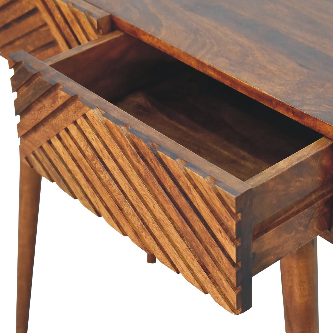 Stół z litego drewna mango – kasztanowy, 80 cm — model IN2119 - obrazek 6