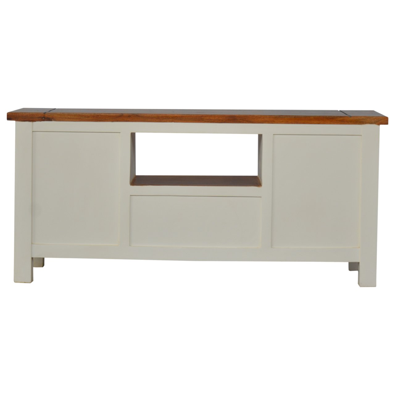Szafka RTV z litego drewna mango – jasna, 110 cm — model IN212 - obrazek 6