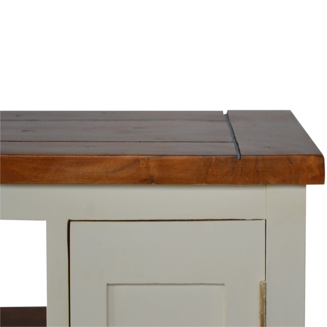 Szafka RTV z litego drewna mango – jasna, 110 cm — model IN212 - obrazek 7