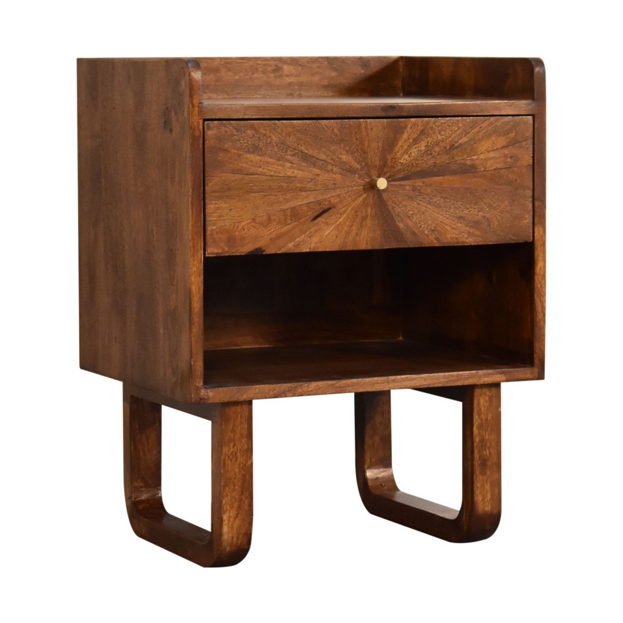 Szafka nocna Artisan IN2121 – lite drewno mango, wykończenie kasztanowe - Image 2