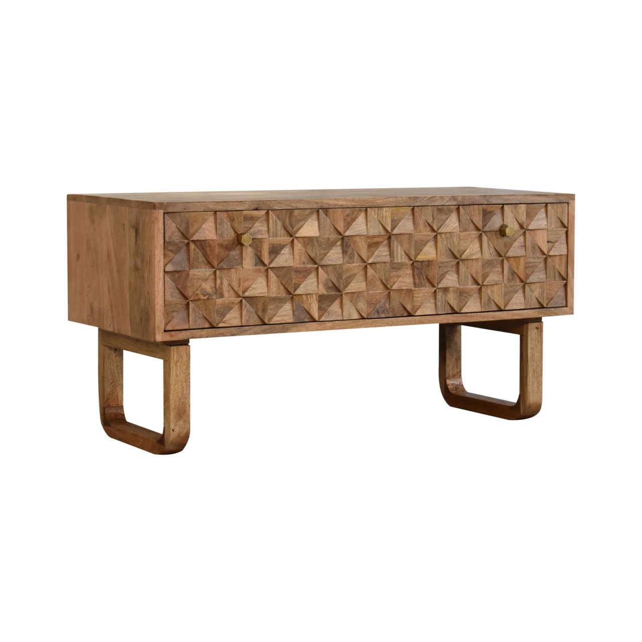 Ławka z litego drewna mango – dębowa, 90 cm - Image 7