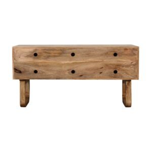 Ławka z litego drewna mango – dębowa, 90 cm