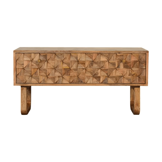 Ławka z litego drewna mango – dębowa, 90 cm - Image 9