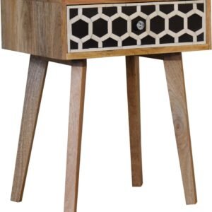 Szafka nocna z litego drewna mango – dębowa, 45 cm — model IN2144
