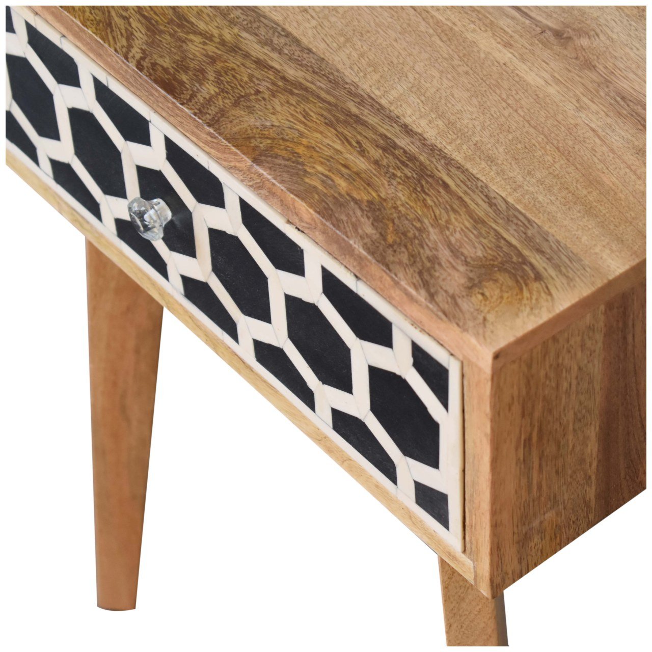 Szafka nocna z litego drewna mango – dębowa, 45 cm — model IN2144 - Image 6