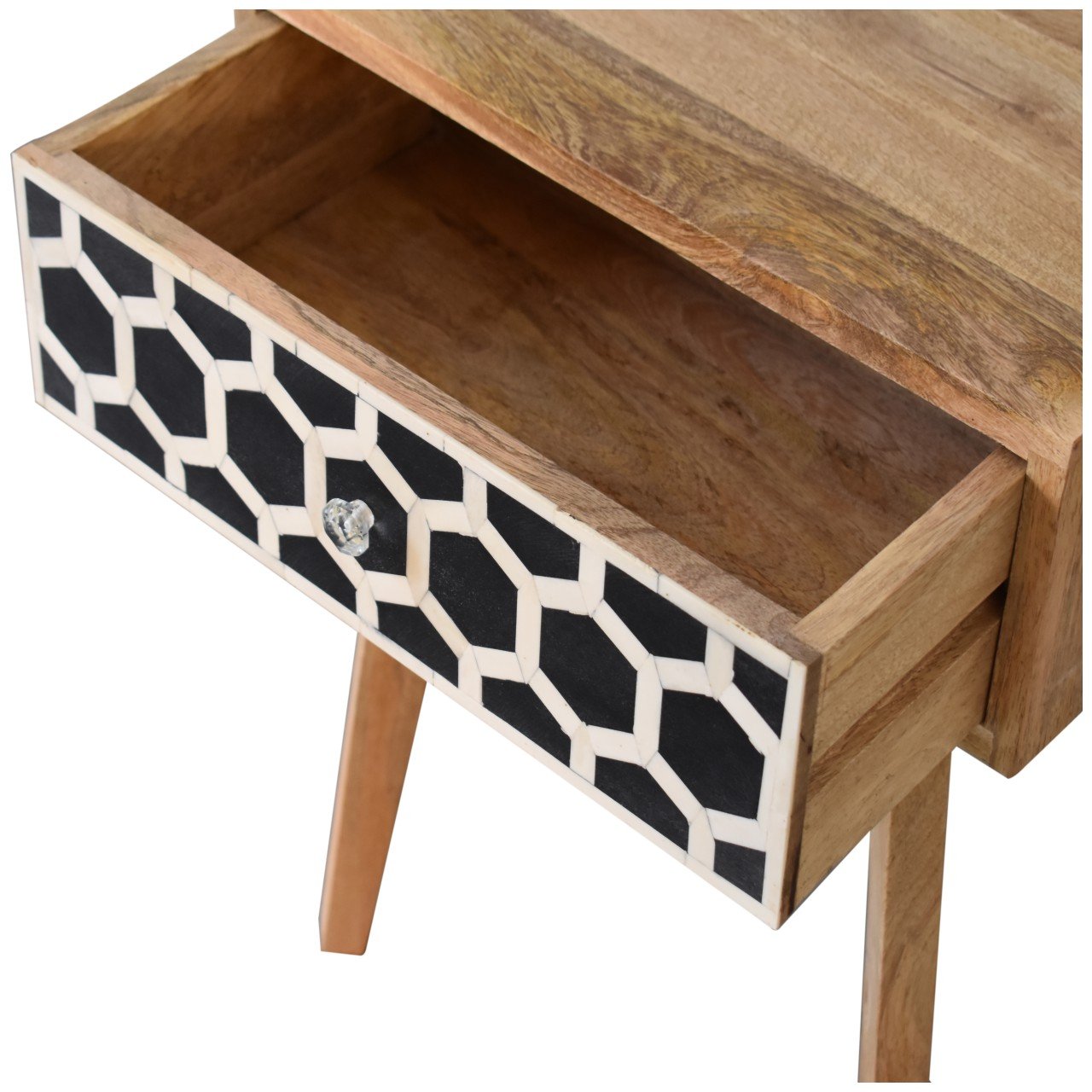 Szafka nocna z litego drewna mango – dębowa, 45 cm — model IN2144 - Image 7