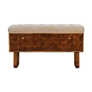 Ławka z litego drewna mango – kasztanowa, 90 cm — model IN2146