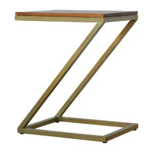 Stolik kawowy Artisan IN242 – lite drewno mango, wykończenie dębowe