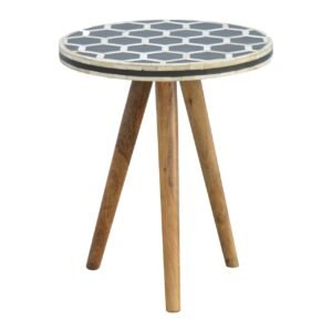 Pufa z litego drewna mango – dębowa, 35 cm