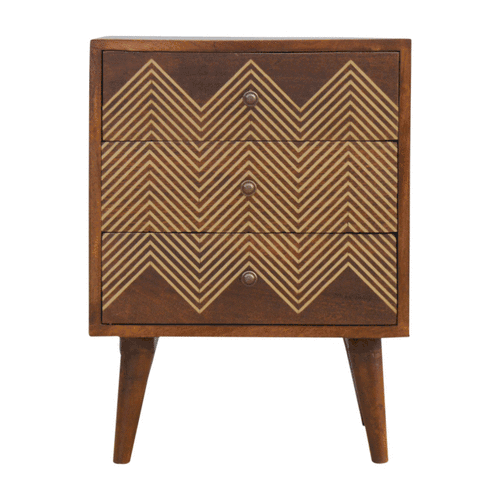 Stolik kawowy z litego drewna mango – kasztanowy, 40 cm — model IN267 - Image 6
