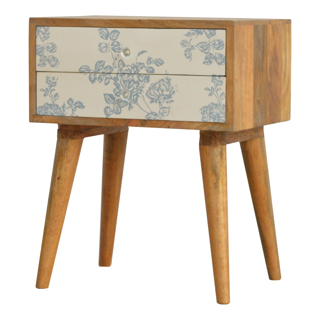 Szafka nocna z litego drewna mango – dębowa, 45 cm — model IN295 - Image 2