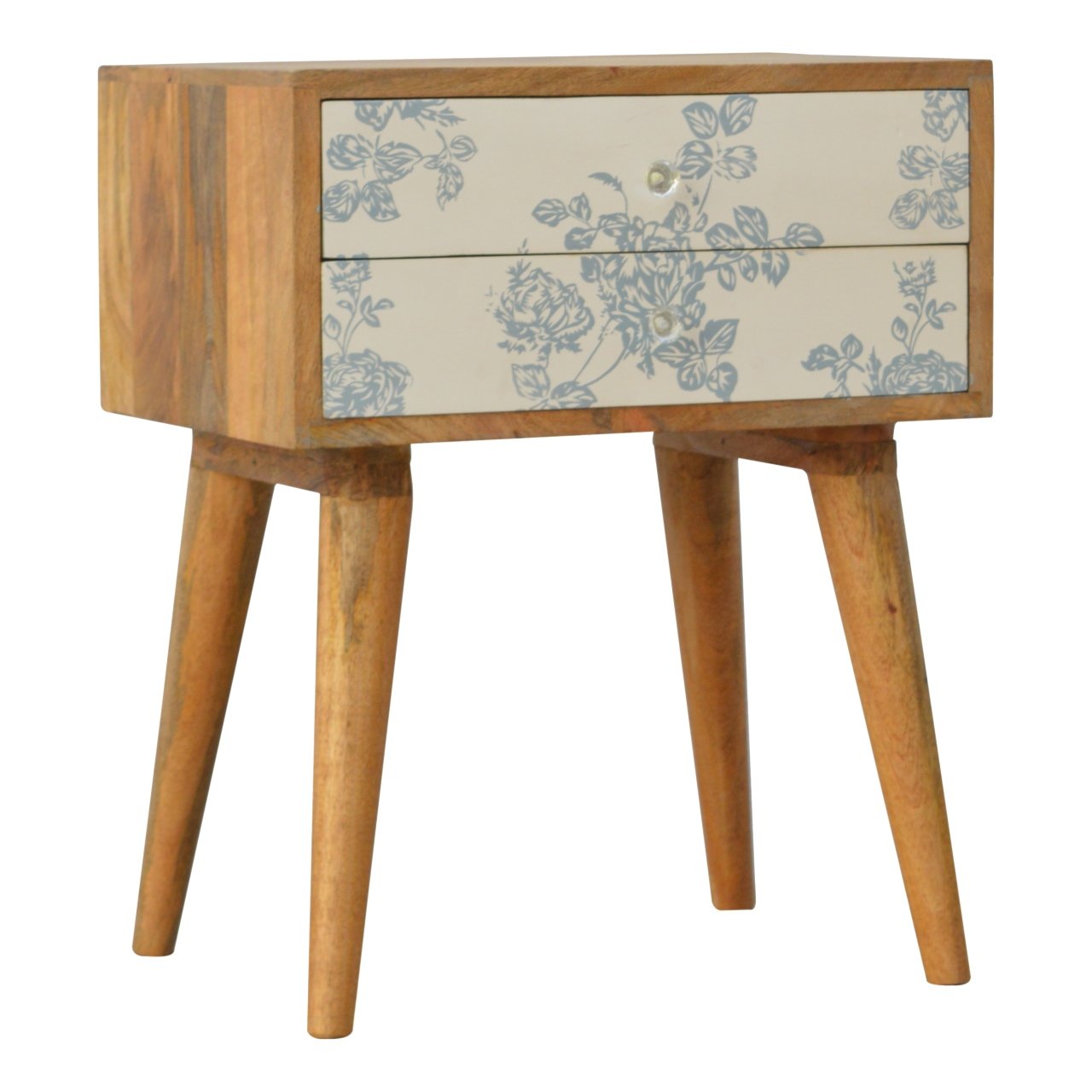 Szafka nocna z litego drewna mango – dębowa, 45 cm — model IN295 - Image 3
