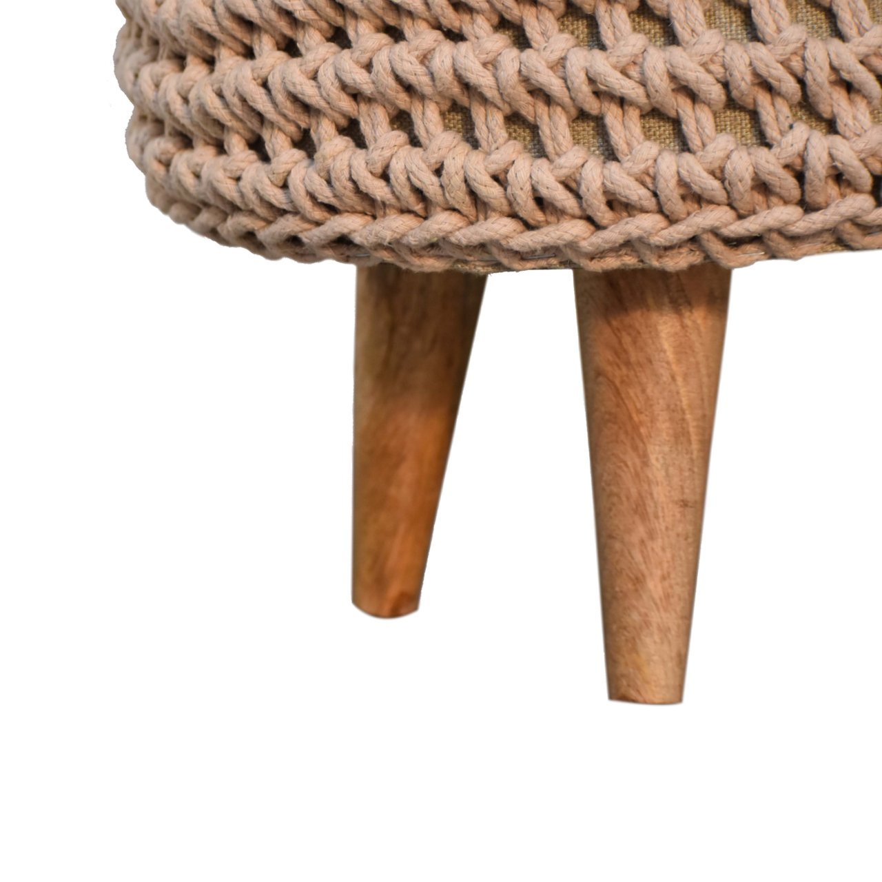 Pufa lub podnóżek Artisan IN3054 – drewno o dębowym charakterze, wykończenie dębowe - Image 6