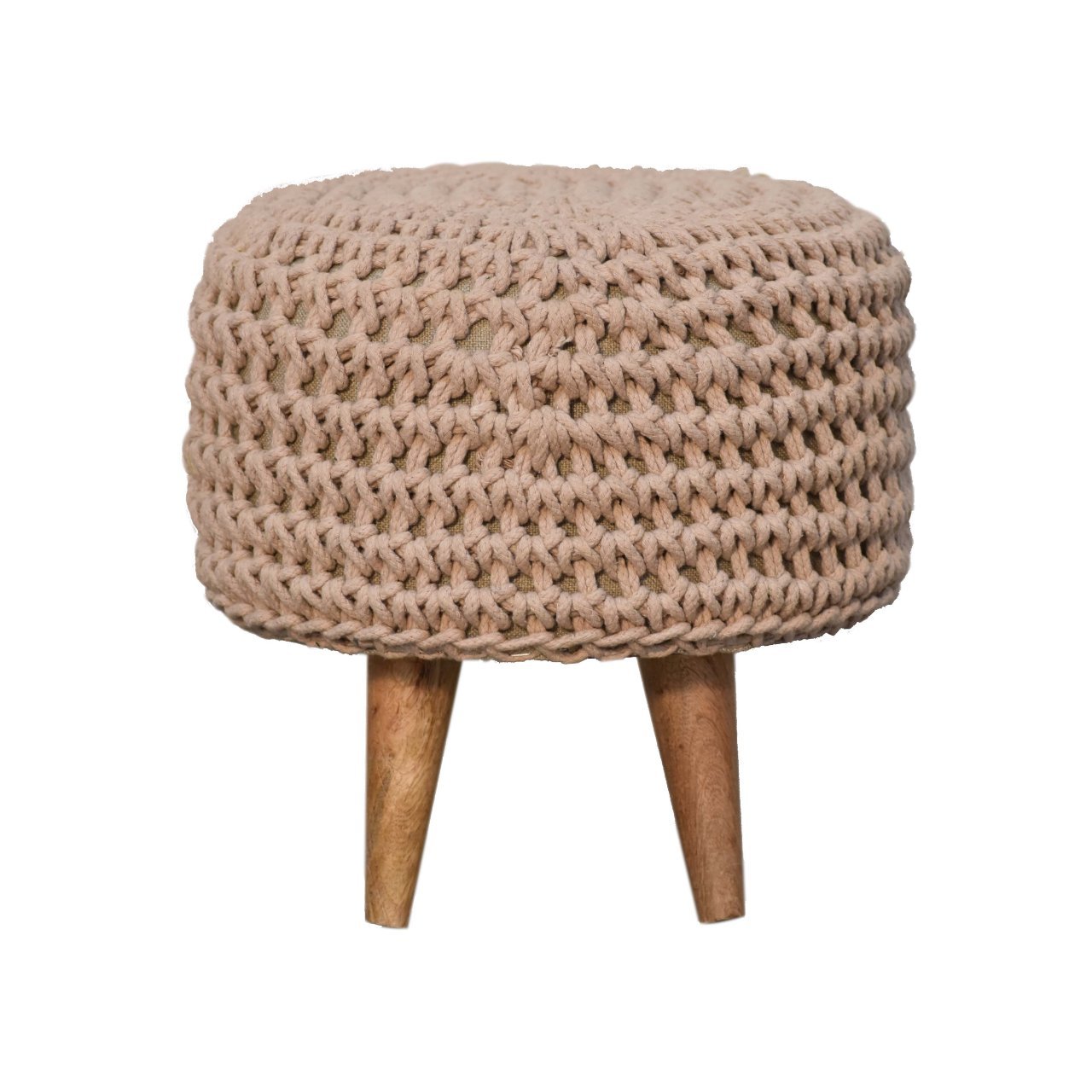 Pufa lub podnóżek Artisan IN3054 – drewno o dębowym charakterze, wykończenie dębowe - Image 8