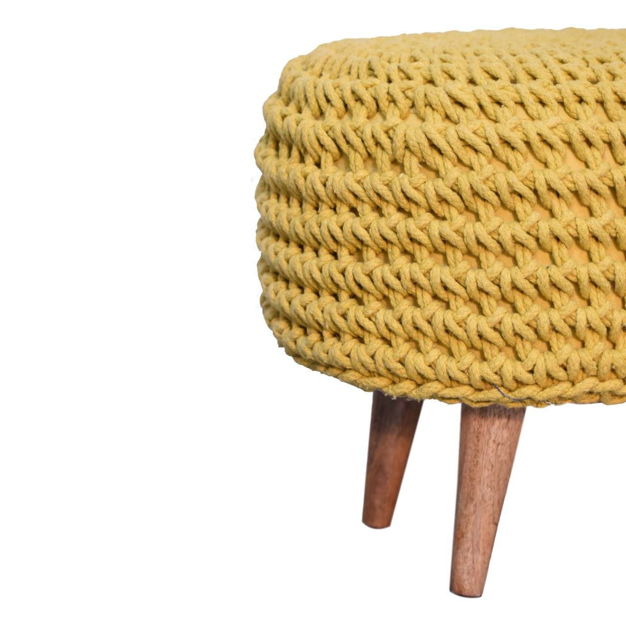 Pufa lub podnóżek Artisan IN3055 – drewno o dębowym charakterze, wykończenie dębowe - obrazek 7