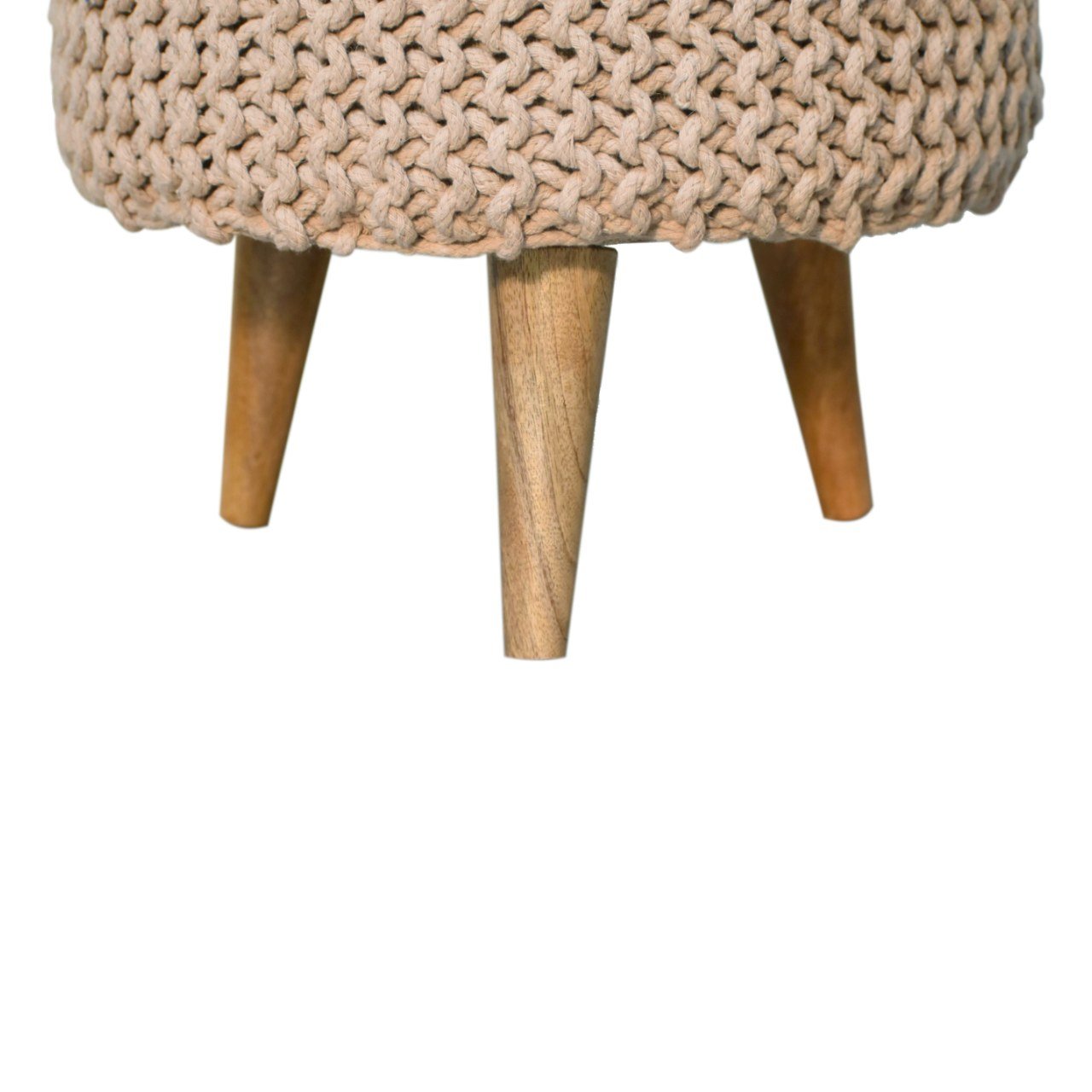 Pufa lub podnóżek Artisan IN3066 – drewno o dębowym charakterze, wykończenie dębowe - Image 5