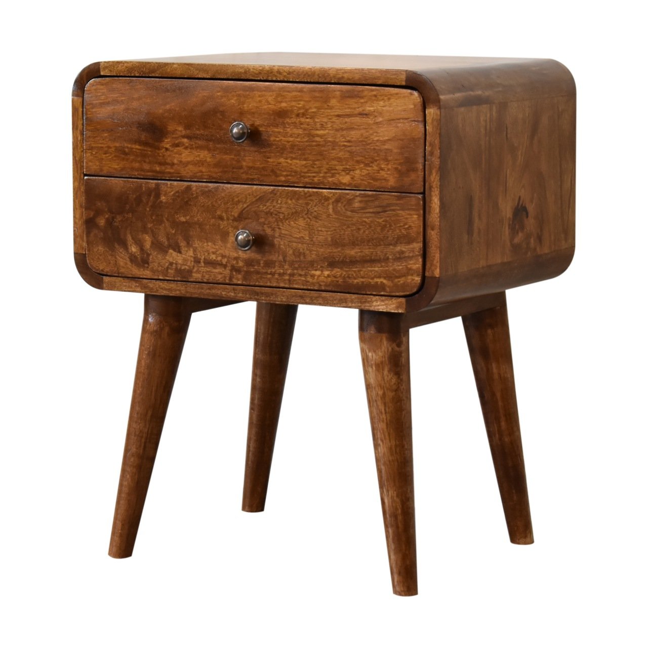 Szafka nocna z litego drewna mango – kasztanowa, 45 cm — model IN308 - Image 2