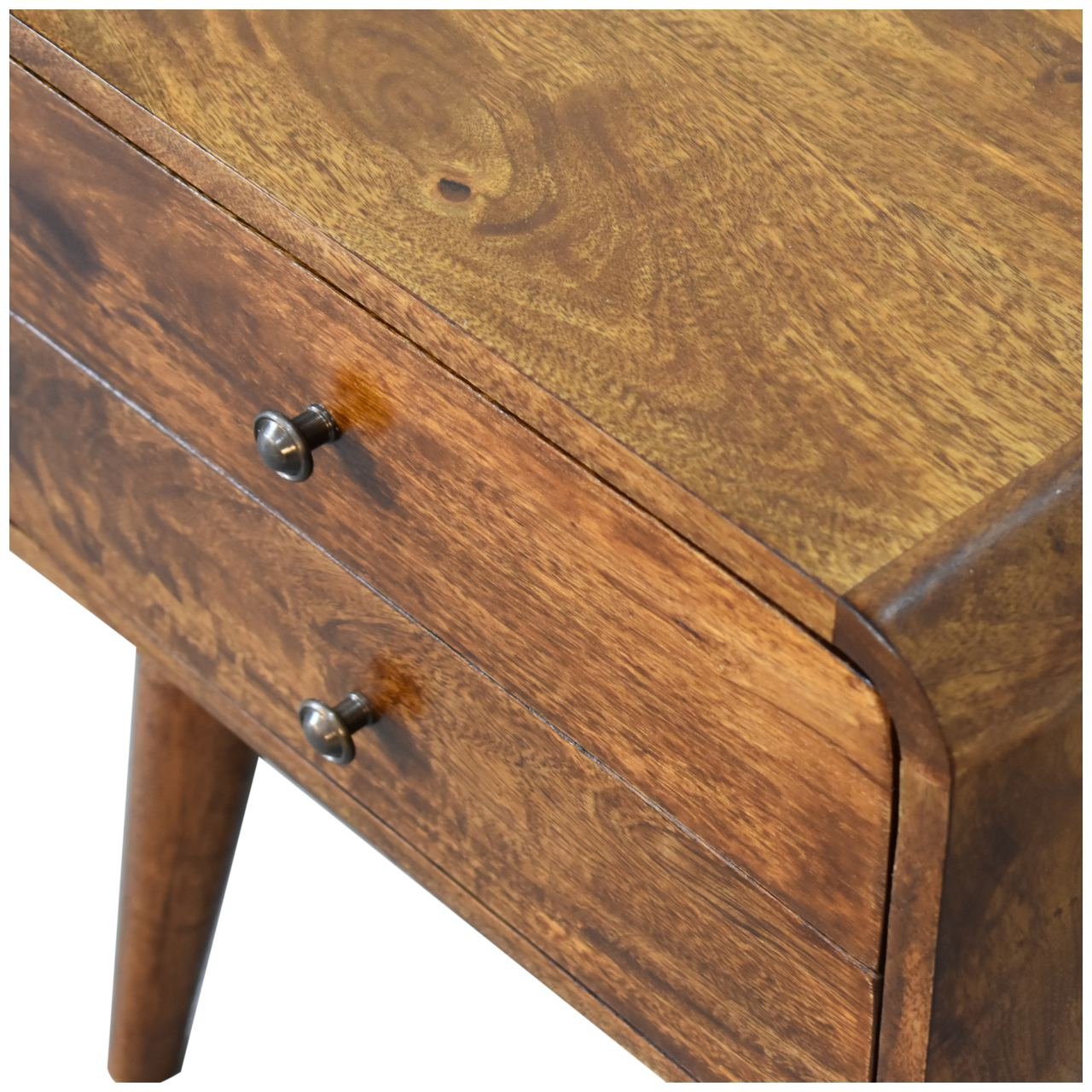 Szafka nocna z litego drewna mango – kasztanowa, 45 cm — model IN308 - Image 4
