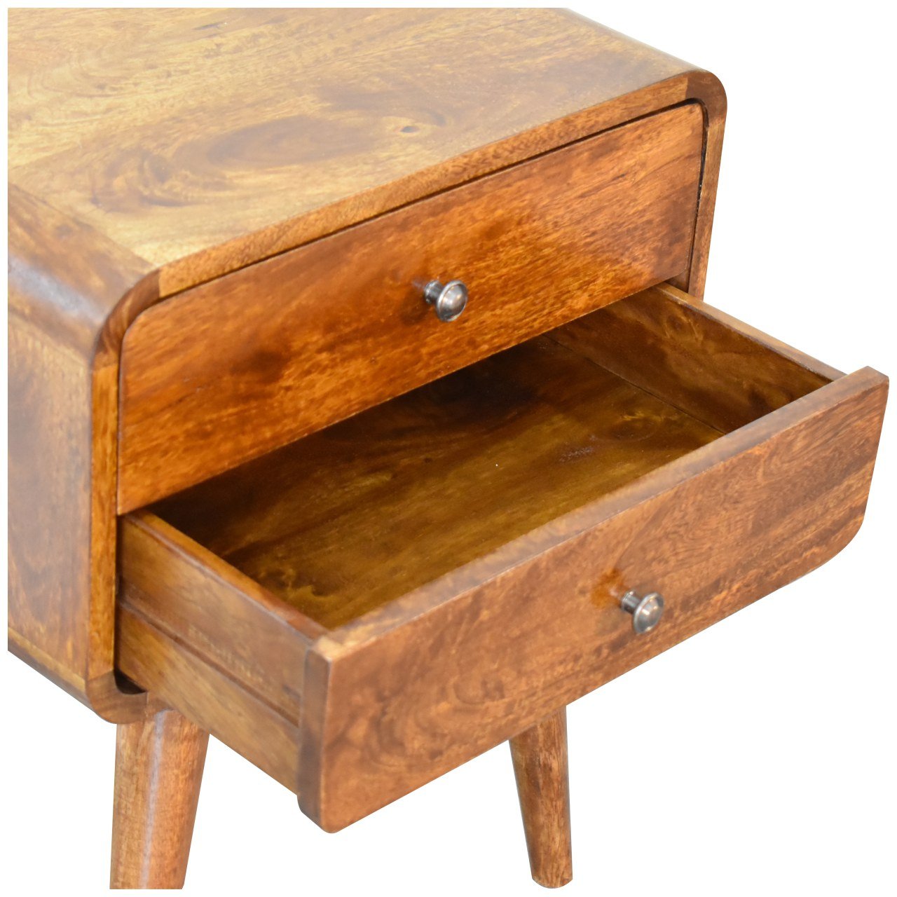 Szafka nocna z litego drewna mango – kasztanowa, 45 cm — model IN308 - Image 5