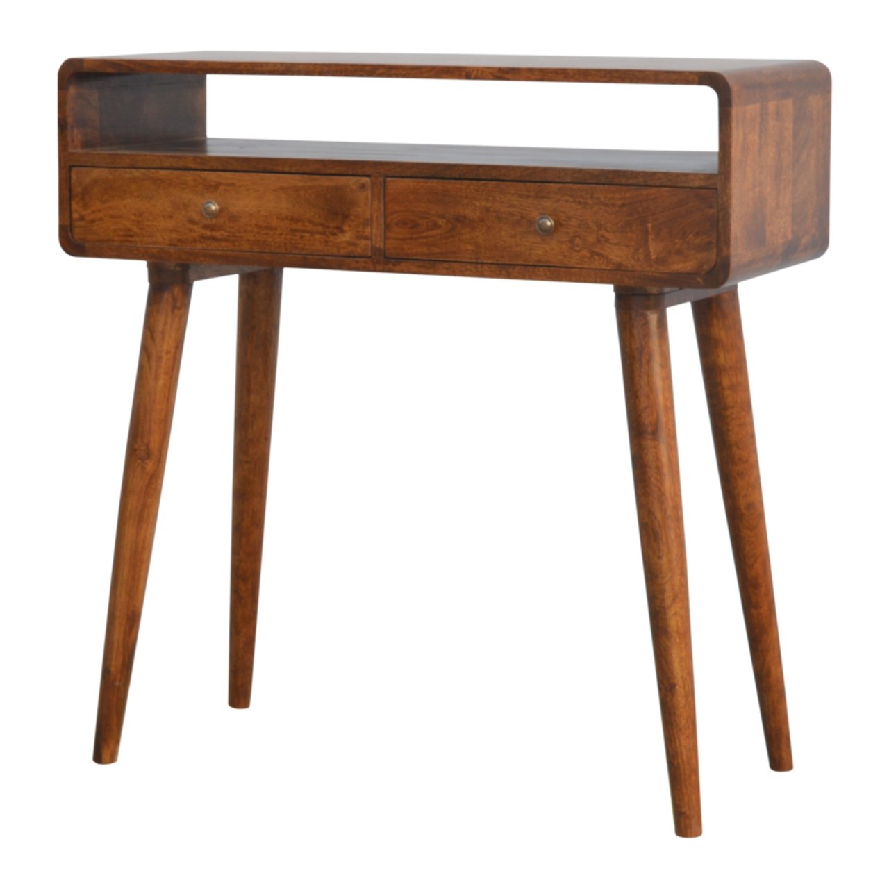 Stół z litego drewna mango – kasztanowy, 90 cm — model IN311 - Image 2