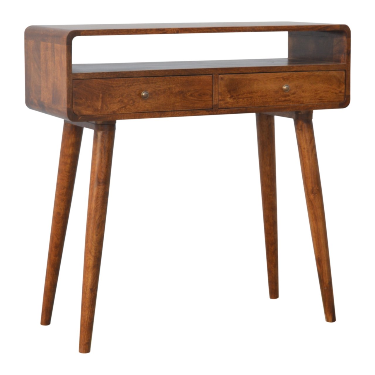 Stół z litego drewna mango – kasztanowy, 90 cm — model IN311 - Image 3