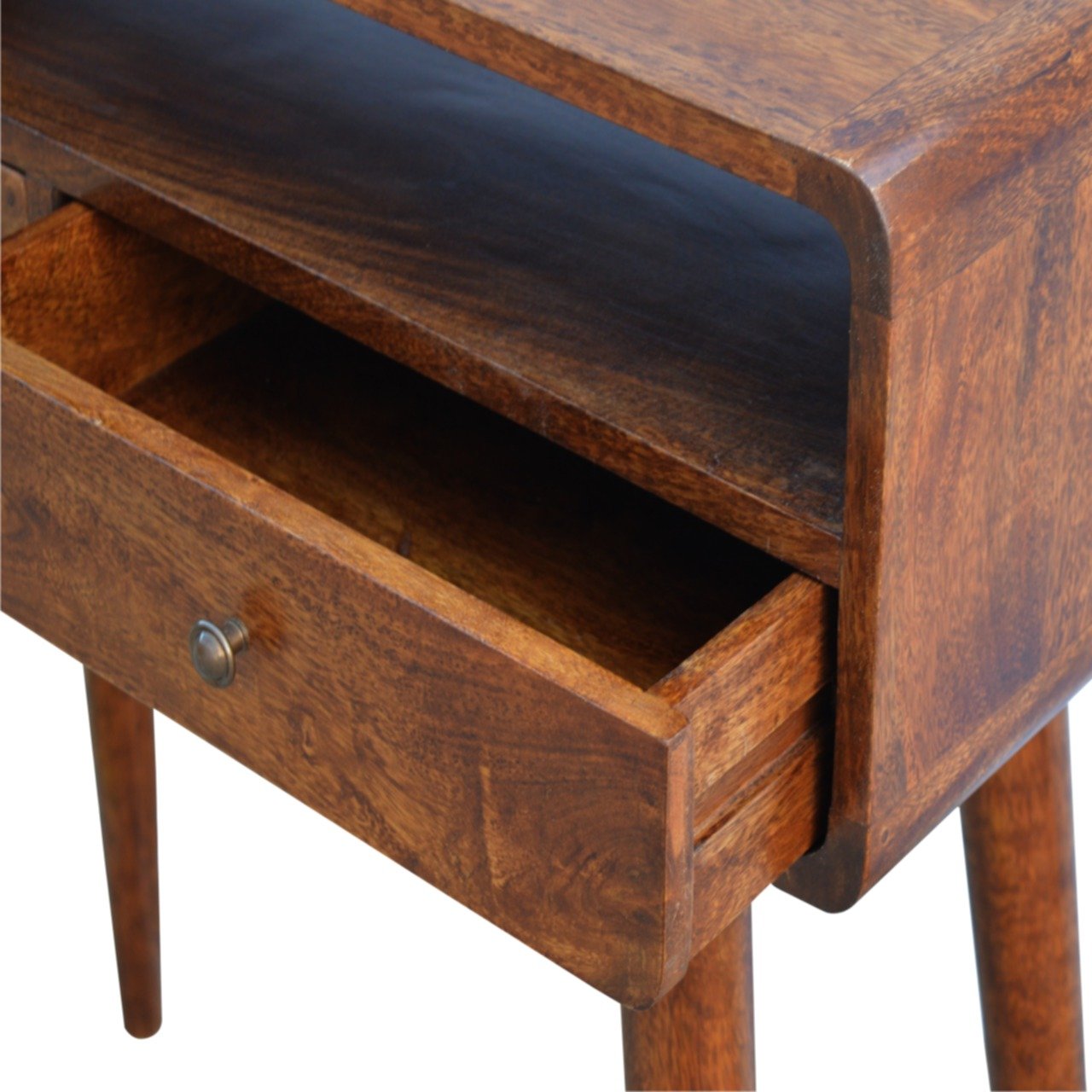 Stół z litego drewna mango – kasztanowy, 90 cm — model IN311 - Image 6