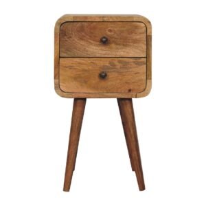 Szafka nocna z litego drewna mango – dębowa, 30 cm — model IN3262