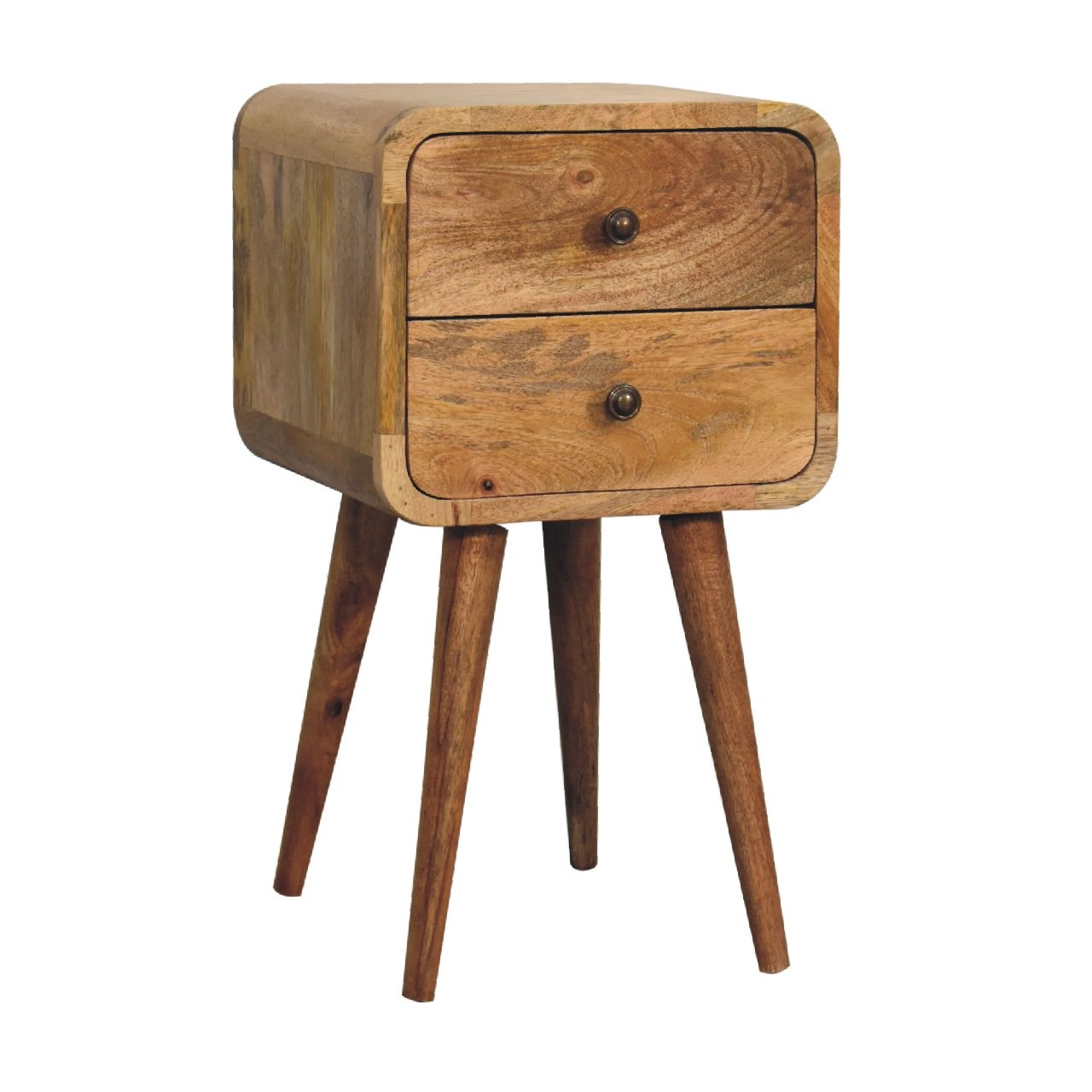 Szafka nocna z litego drewna mango – dębowa, 30 cm — model IN3262 - obrazek 3