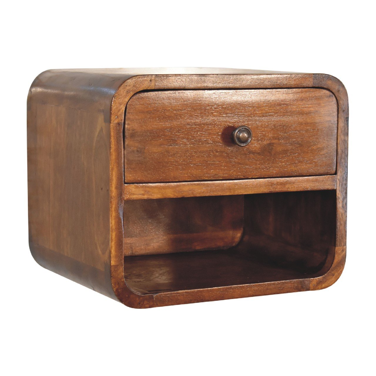 Szafka nocna z litego drewna mango – kasztanowa, 30 cm — model IN3265 - Image 2