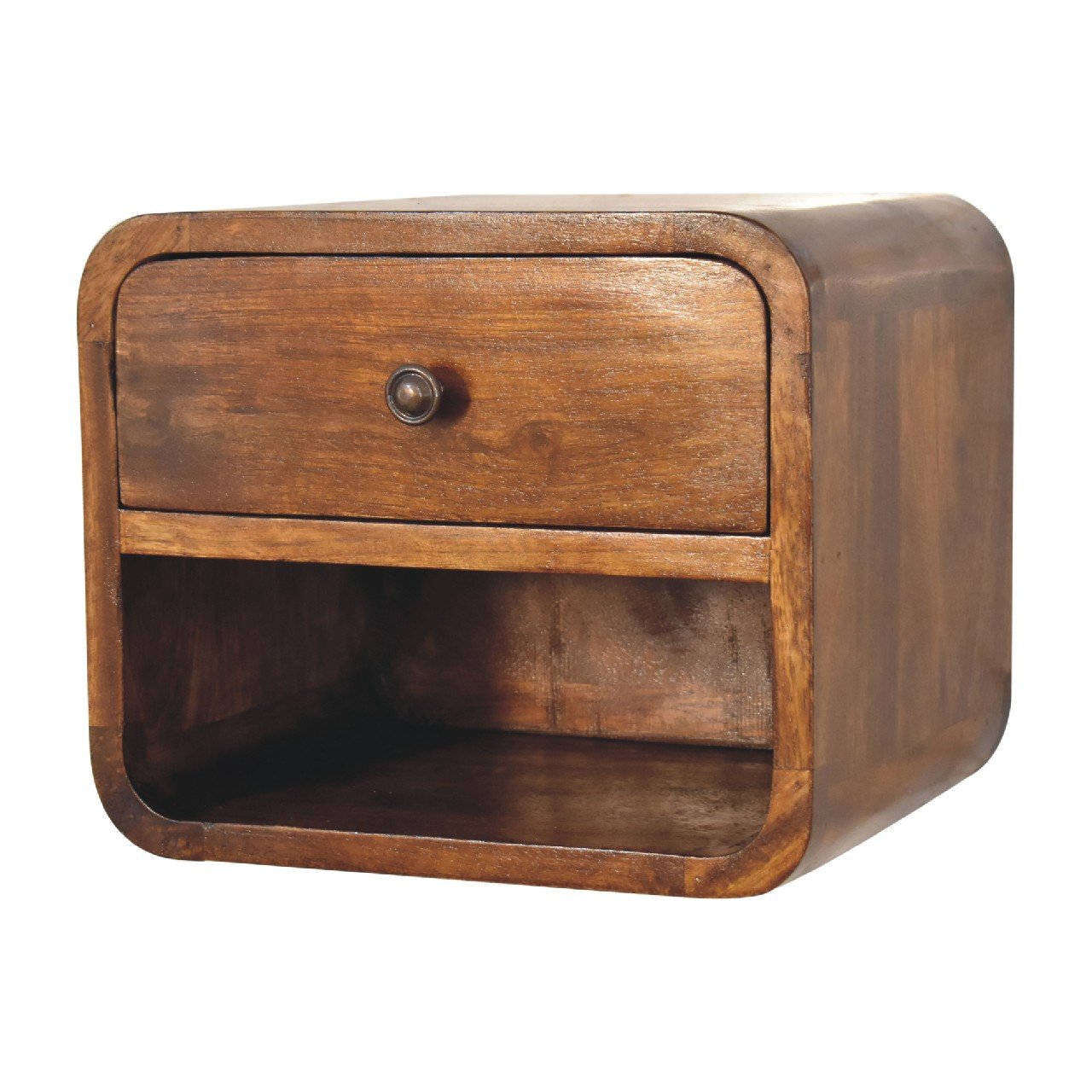 Szafka nocna z litego drewna mango – kasztanowa, 30 cm — model IN3265 - Image 3