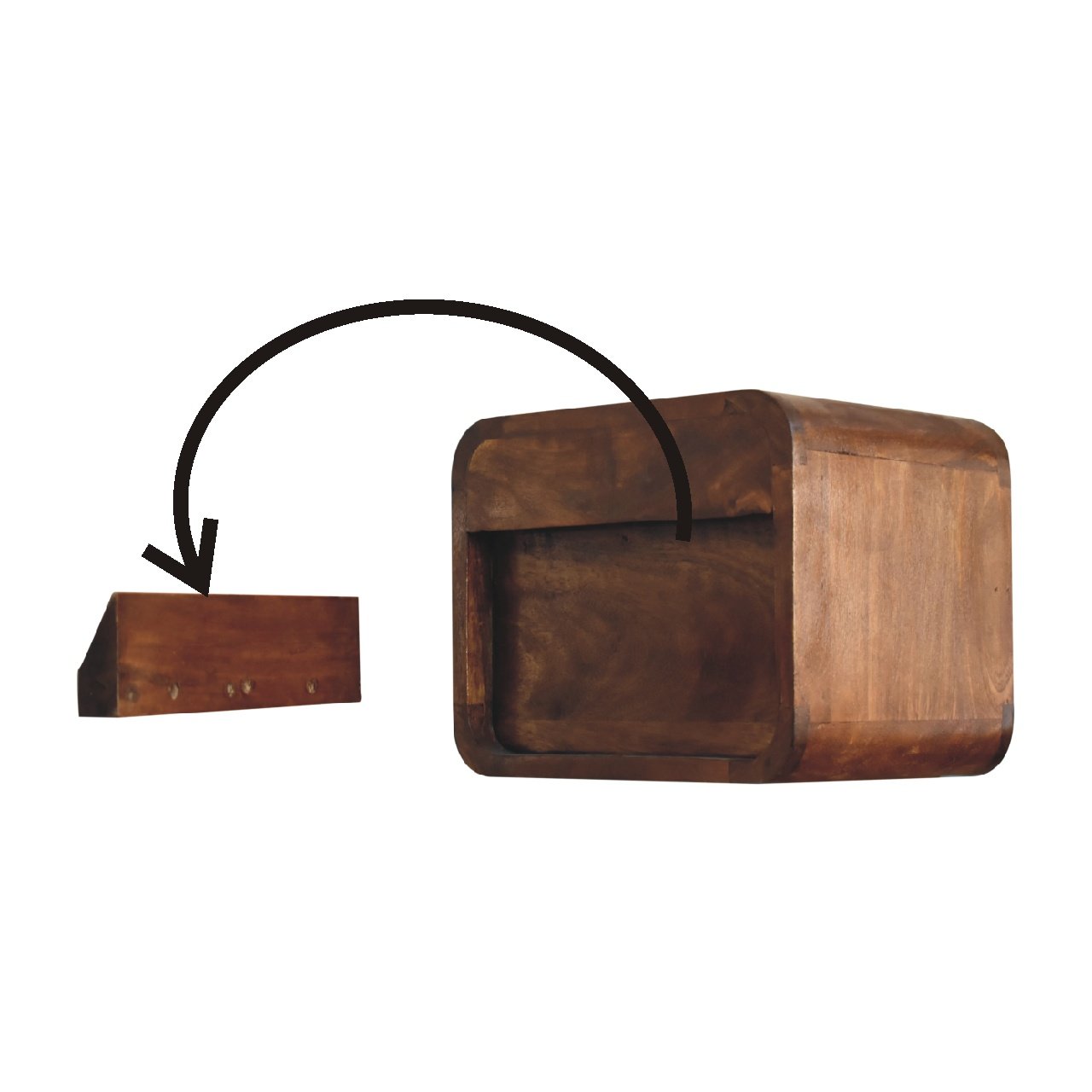 Szafka nocna z litego drewna mango – kasztanowa, 30 cm — model IN3265 - Image 9