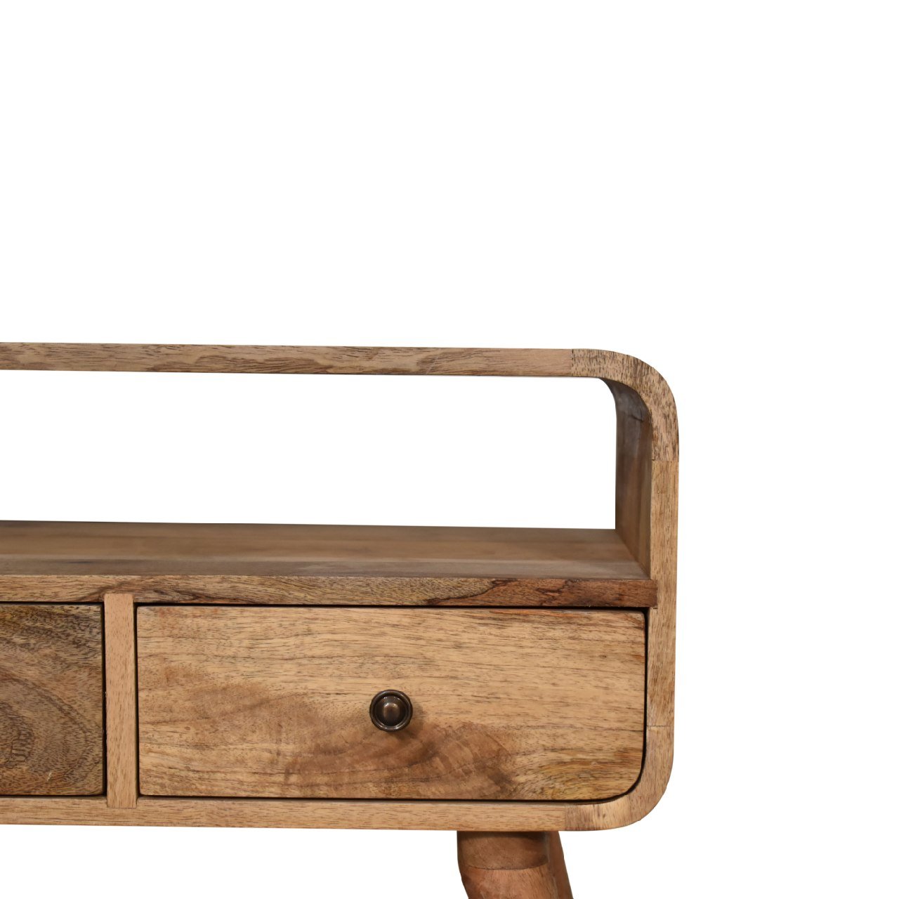 Szafka RTV z litego drewna mango – dębowa, 60 cm - obrazek 4