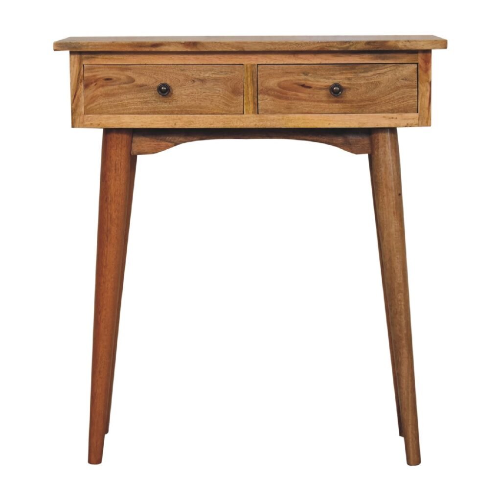 Stół z litego drewna mango – dębowy, 70 cm — model IN3274