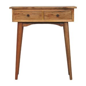 Stół z litego drewna mango – dębowy, 70 cm — model IN3274