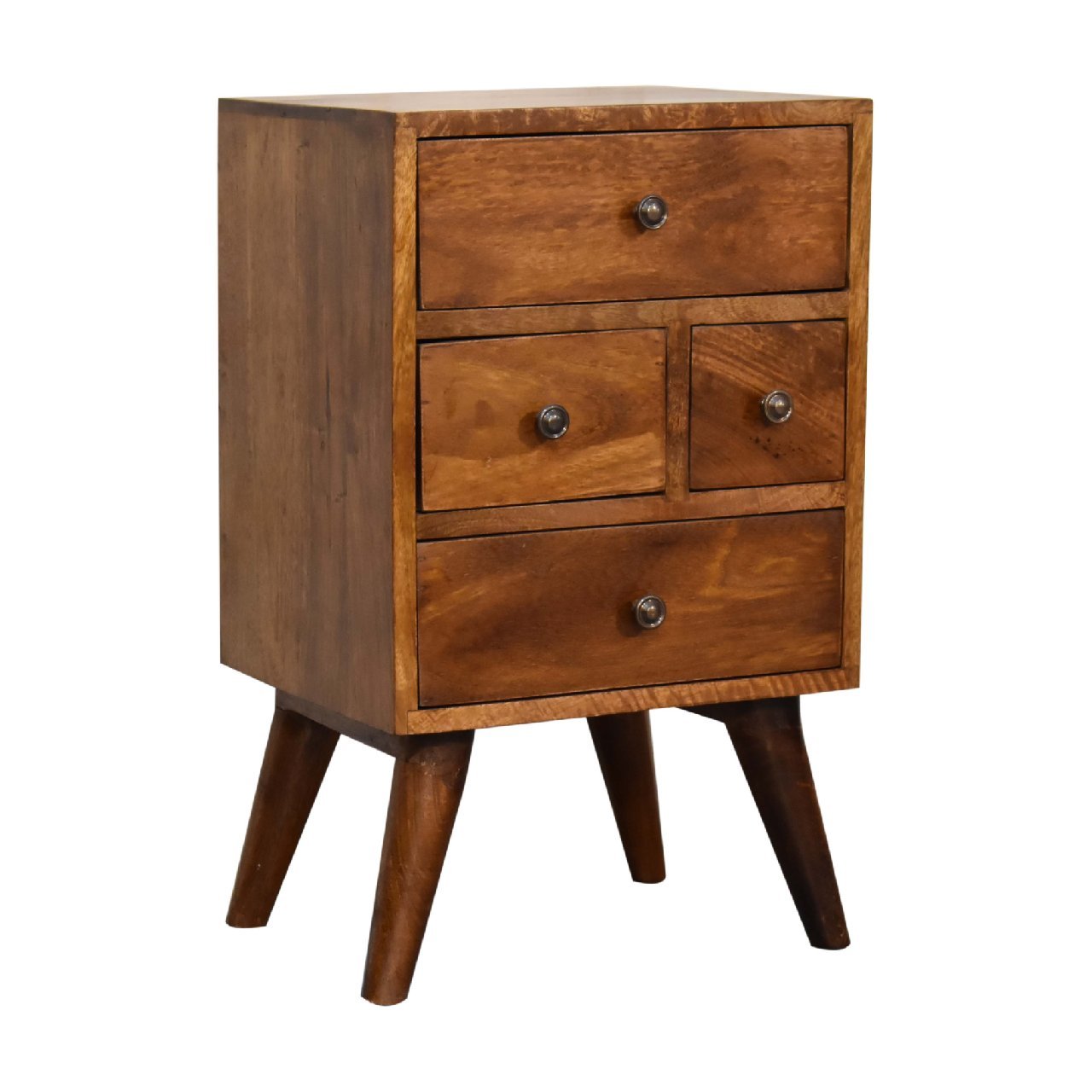 Szafka nocna z litego drewna mango – kasztanowa, 36 cm — model IN3278 - Image 3