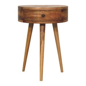 Szafka nocna z litego drewna mango – dębowa, 40 cm — model IN3279